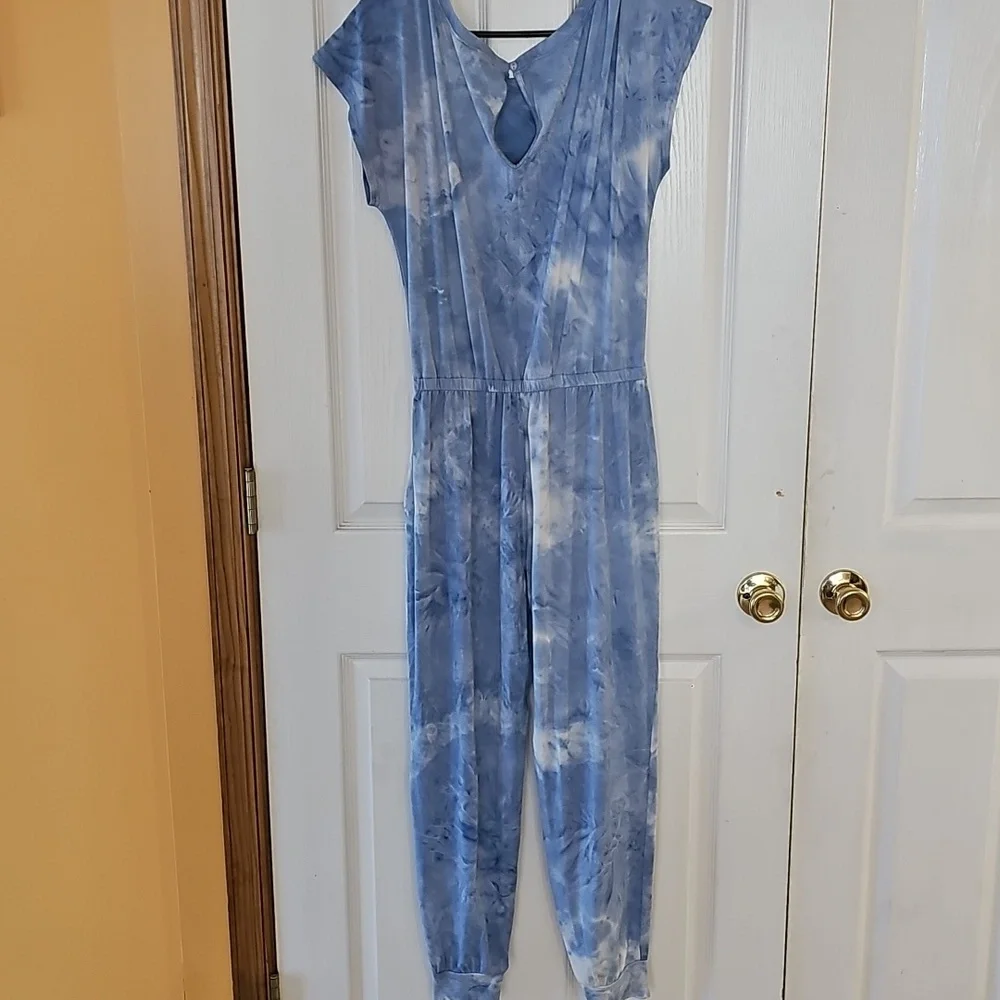 Prettygarden Sz S Blue Tie-Dye Jumpsuit - Picture 7 of 9